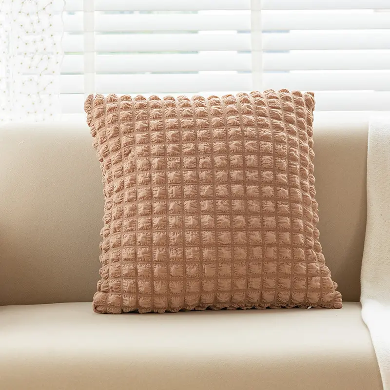 Cuscino d'aria crema cuscino per divano per la casa cuscino per testiera con cuscino scozzese a sbuffo elastico in tinta unita semplice