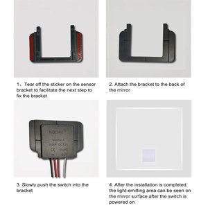 Componentes de espejo inteligente 12V 3A 36W Interruptor de sensor táctil de un solo botón Interruptor inductivo para luces de espejo - Product Image 5