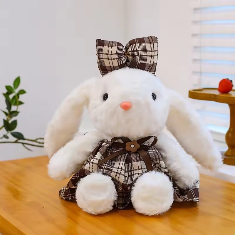 Falda cuadros marrón nudo princesa conejo-mariposa