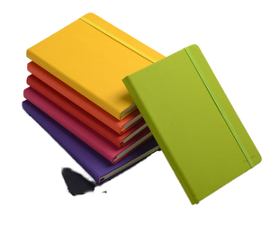 Cuaderno personalizable A5 para viajes de negocios de comercio exterior con correa elástica, 100 hojas de cuero PU, cuaderno con logotipo impreso