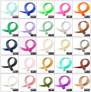 วิกผมสังเคราะห์ทนความร้อนสูงมีหลายสีสไตล์ผมต่อแบบคลิปหนีบตรง - Product Image 4