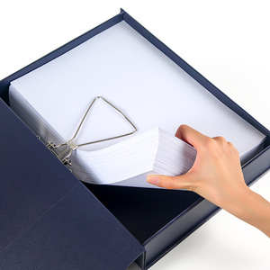 加厚皮革纸质文件盒纯色办公pp/PVC文件收纳盒支持印刷logo - Product Image 3