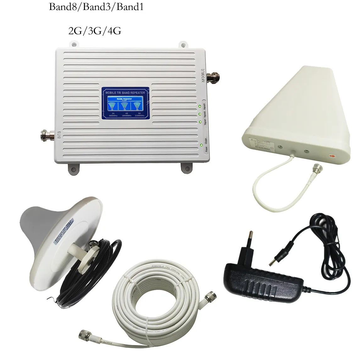 900-1800-2100MHz 2G 3G 4G repetidor de red de teléfono celular/amplificador de señal