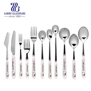 Factory Direct Stainless Steel Cutlery <strong>Flatware</strong> Silverware Porcelain Ceramic Handle <strong>Flatware</strong> Sets t Knife Fork Spoon and Tea - Product Image 6
