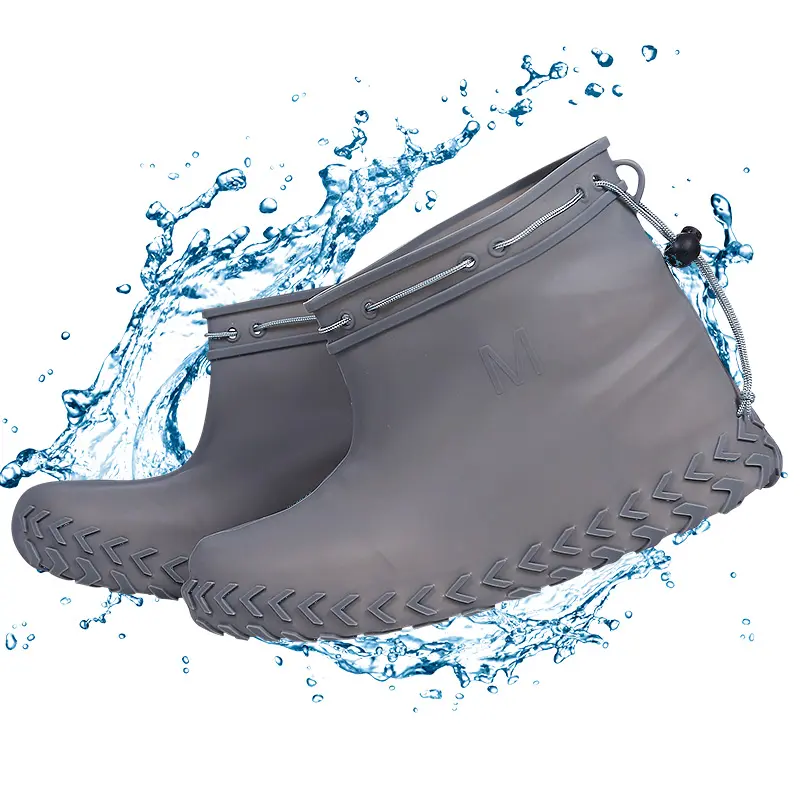 Bottes de pluie réutilisables antidérapantes, baskets imperméables en caoutchouc Silicone, couverture d'eau, chaussures d'extérieur unisexes de haute qualité