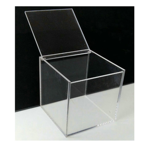 Fabrika toptan temizle küp küçük akrilik kutular eşya kutuları ile üst, Flip up akrilik biblo kutusu - Product Image 1