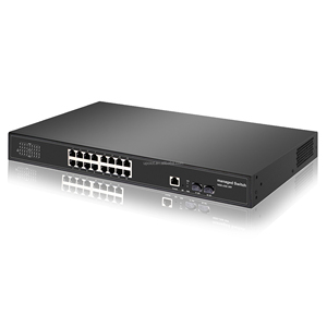 Verwalteter 16-Port-Gigabit-Ethernet-Switch mit 2 stapelbaren SFP-SNMP-QoS-Funktionen - Product Image 1