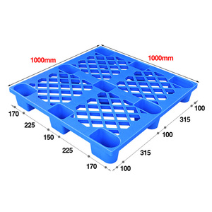 Leadloong công nghiệp HDPE Pallet Nhựa 1000*1000*140mm 4 cách chín chân thổi đúc làm tổ Stackable cho xuất khẩu - Product Image 1