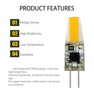 G4LED電球高輝度COB1505シリコンライト3W3000K6000KウォームイエローホワイトAC220V DC12Vクリスタルシャンデリア - Product Image 2