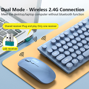 Rechargeable Wireless <strong>Keyboard</strong> <strong>Mouse</strong> Set Dual Mode Mute Girls Laptop <strong>Keyboard</strong> Set <strong>Mouse</strong> and <strong>Keyboard</strong> - Product Image 4