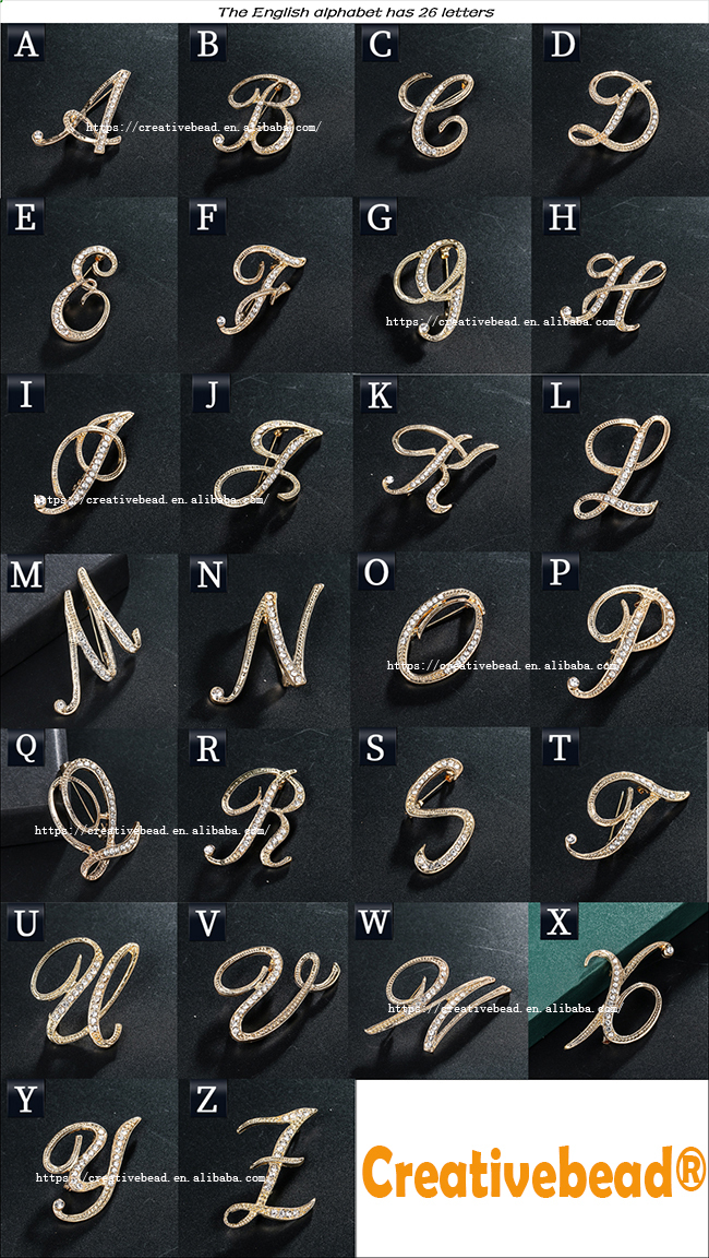 mezcla de 26 letras en oro