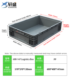 600-147 Stackable Durable Plastic <strong>Logistic</strong> Storage Crate Large Recyclable Turnover Box - Product Image 2