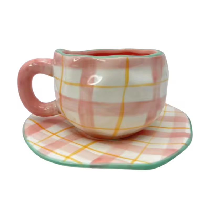 Taza de rejilla rosa