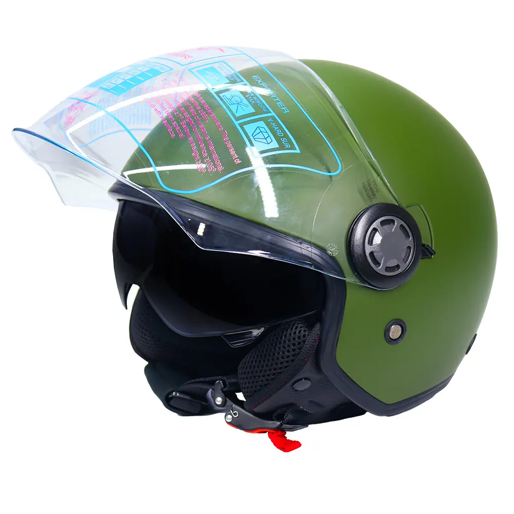 オープンフェイスヘルメット工場カスタム高品質腹筋材料ECE承認オートバイヘルメット
