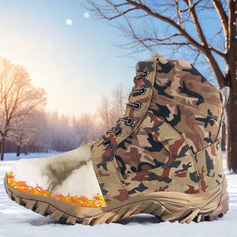 Camouflage wool boots - extra thick - five stars for warmth