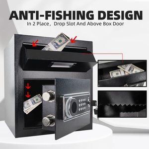 家庭、ビジネス、オフィス、ホテルの収納用のテンキーと安全なキーロック付きの貸金庫 - Product Image 5