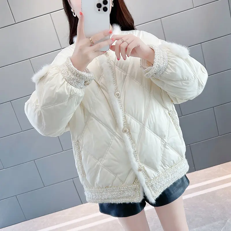 2023 personalizado senhoras real faux fur plus size mulheres neve inverno casaco de neve pato jaqueta parka para mulheres com pele real