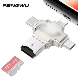 微卡适配器USB 3.0微标清至USB读卡器OTG闪电式适配器4合1 TF sd卡读卡器 - Product Image 1