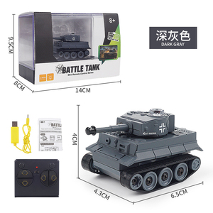 2.4G radyo kontrol 4 kanal rotasyon dublör araba şarj edilebilir küçük simülasyon yarım parça askeri araç RC Mini tankı - Product Image 3