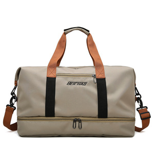 Toptan özel Logo spor Tote çanta spor Unisex Oxford spor ayakkabı ile silindir seyahat çantası su geçirmez kumaş spor Yoga çantası