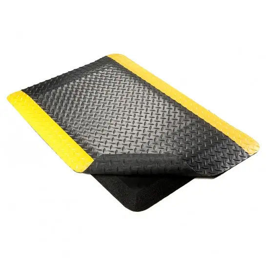 Anti Fatigue Floor Mat Antistatic Non-Slip Conductive Rubber Antifatigue Mat Yellow and Black Color