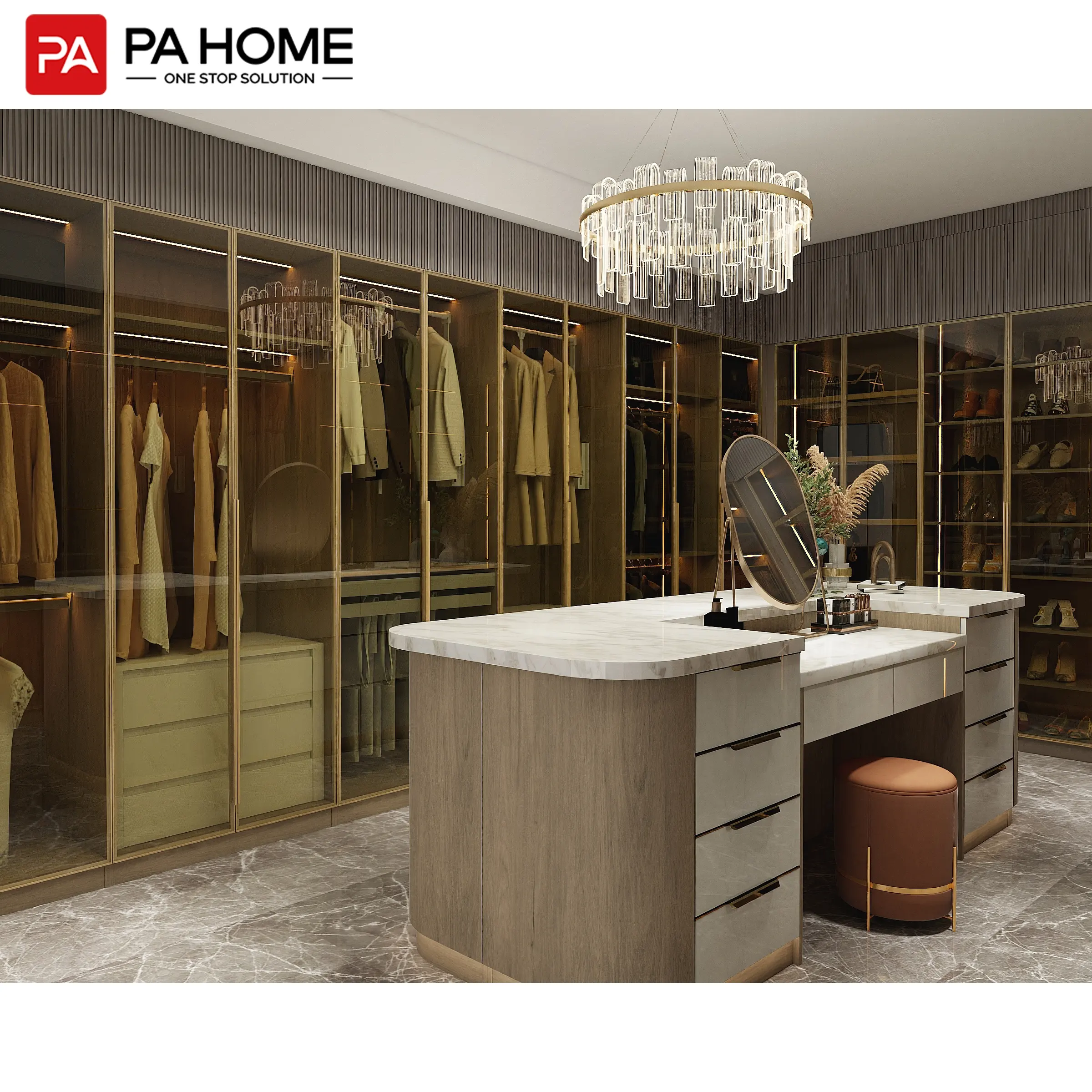 Pa Moderne Slaapkamer Meubels Houten Kast Custom Design Walk In Kast Garderobe