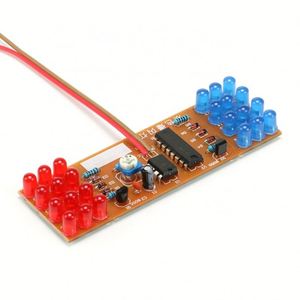 Kırmızı mavi çift renk yanıp sönen aydınlatma kiti Strobe NE555 + CD4017 uygulama öğrenme DIY kitleri elektronik Suite tasarım - Product Image 3