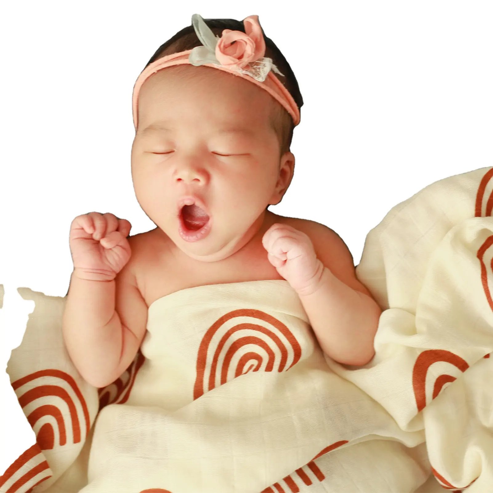 Edredón de muselina para bebé recién nacido, Toalla de baño transpirable con estampado bonito, manta para bebé