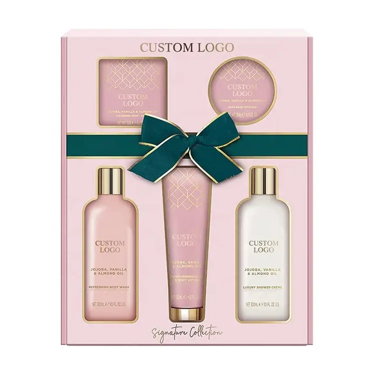 OEM Custom Logo Romantic Luxury Woman Body Care Paper Box Aromatic Spa Bath Gift Set