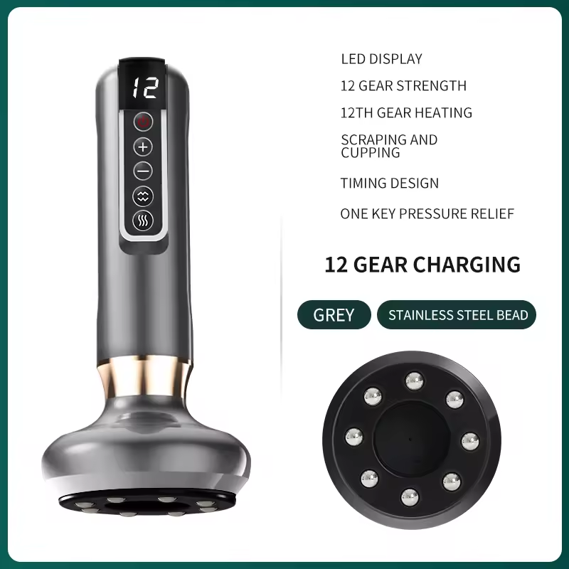 Perles grises + acier inoxydable (12 modes)