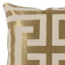Giáng Sinh Trung Tâm 18 "Kim Loại Vàng Và Màu Be Lá In Sọc Thiết Kế Vuông Ném Home Đệm Vỏ Gối - Product Image 4