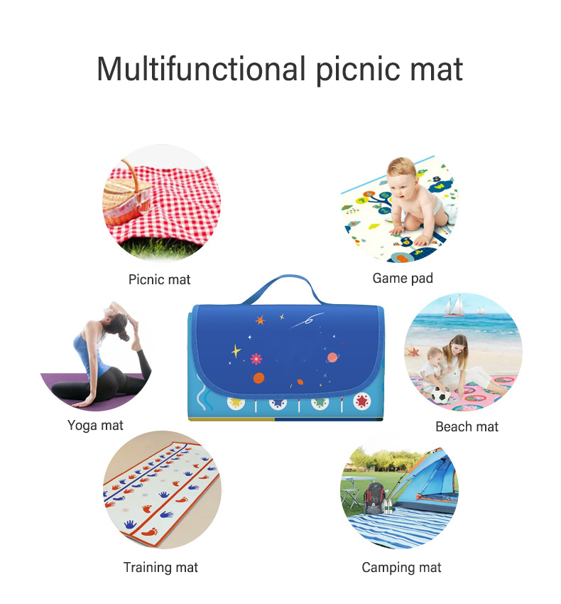120 X 200cm Oxford Folding Beach Lounge Mat Lightweight Custom Picnic Blanket 2