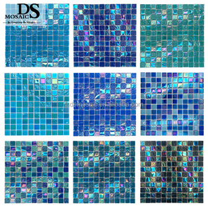 Màu xanh gạch một cửa nhà cung cấp óng ánh pha lê hồ bơi khảm thủy tinh gạch backsplash vuông hồ bơi khảm X5 - Product Image 1