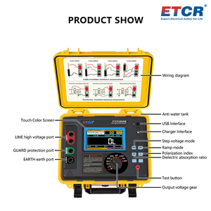 ETCR3500ฟังก์ชันทดสอบประสิทธิภาพสูง10kV เครื่องทดสอบความต้านทานฉนวนกันความร้อนแรงดันสูง - Product Image 6
