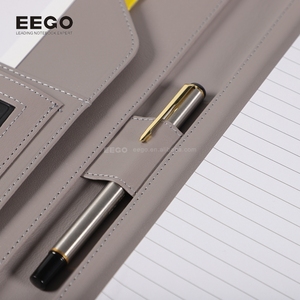 Luxury <strong>A4</strong> Gray Business Portfolio <strong>Folder</strong> Multifunction Office <strong>Conference</strong> Presentation <strong>Folder</strong> with <strong>Notepad</strong> PU Leather - Product Image 4