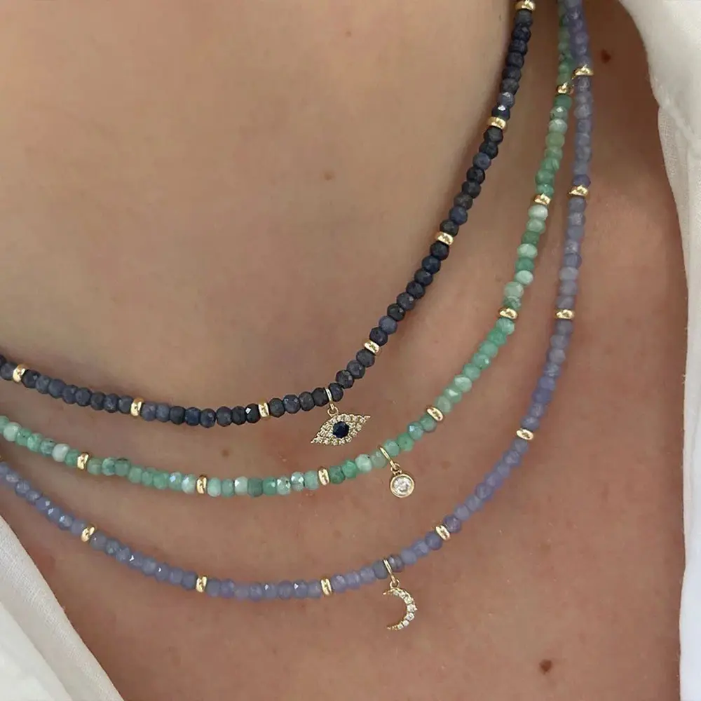 Collana girocollo con perle d'acqua dolce con piccole pietre preziose da donna con chiusura in metallo in acciaio inossidabile collana fresca in pietra naturale da spiaggia estiva