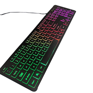 Popular personalizado Cable de juego de retroiluminación LED RGB teclado ordenador multimedia PC teclado para los jugadores de la Oficina