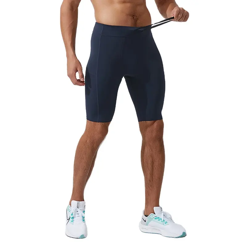 MAQVOB Shorts athlétiques pour hommes Collants de compression à haute élasticité Sports Quick Dry Training Five Quarter Running Fitness Gym Shorts