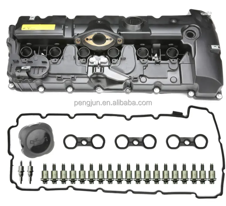 Заводская цена, алюминиевая пластиковая новая крышка клапана двигателя и прокладка 11127552281 для BMW N52 для BMW E82 E90 E70 Z4 X3 X5 528i