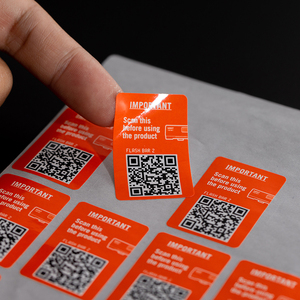 <strong>Custom</strong> Brand QR Code <strong>Label</strong> Stickers Printing Wholesale Red Self-Adhesive Vinyl Stickers Sheet - Product Image 1