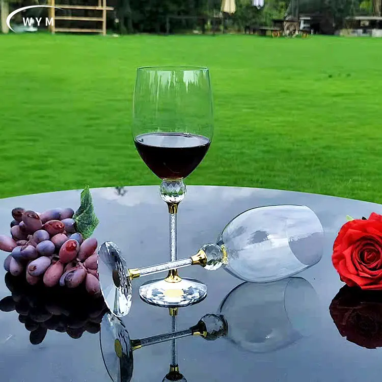 Becher Hersteller Großhandel Cocktail gläser können angepasst werden rote Trauben Weinglas Kristall Diamant Weinglas