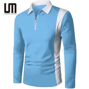 Liu <span class=keywords><strong>Ming</strong></span> 2025 Nieuwe Stijl Herfst Heren Mode Rits Down Kraag Lange Mouw Patchwork Kleur Slim Fit Blouse Shirts