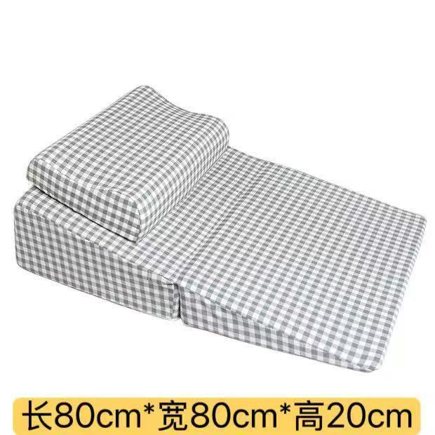 80*80*20 Gray Checkered Latex Pillow