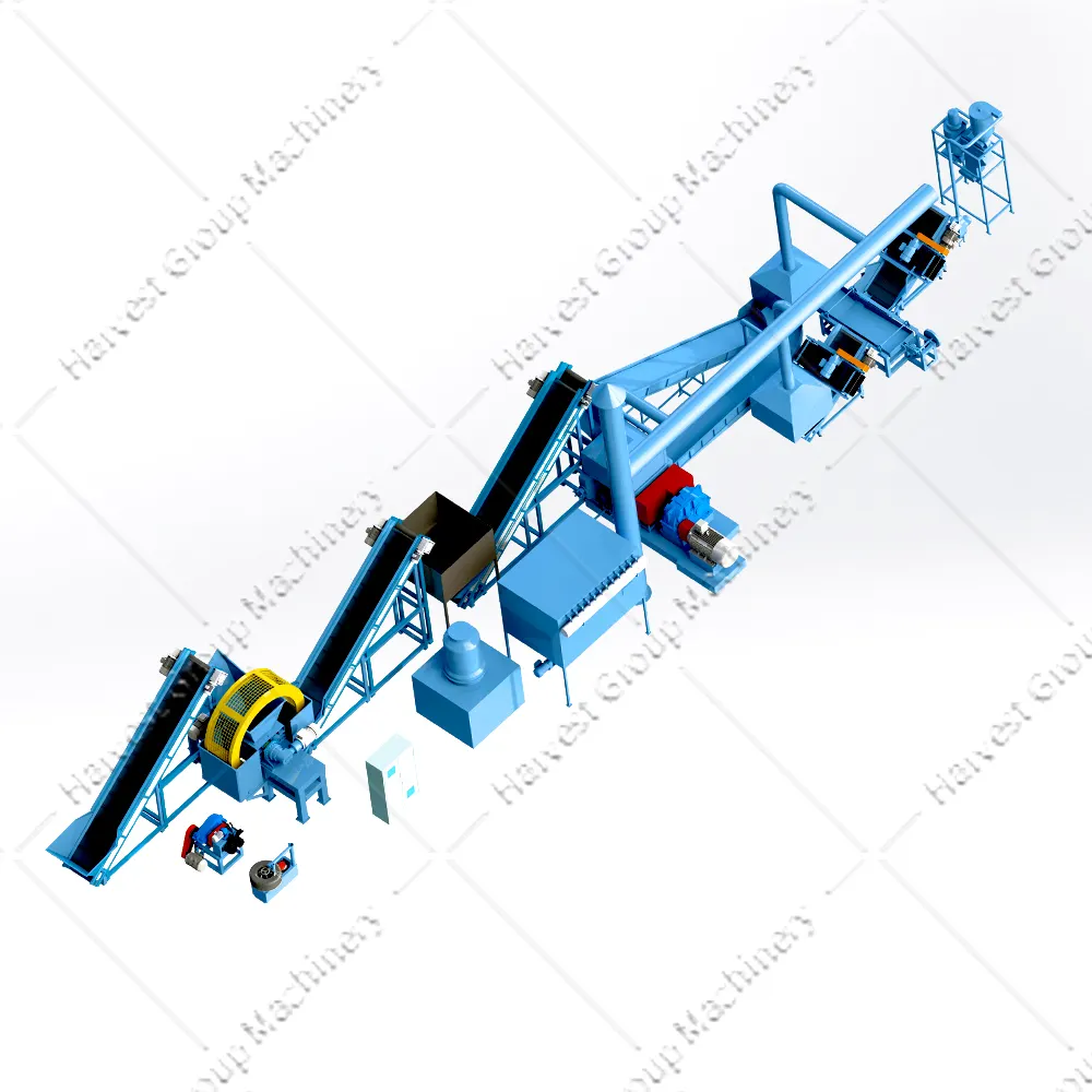 Rubbers crusher/rubber crusher recycling tire machine/rubber tire shredder machine used tire recycling equipment