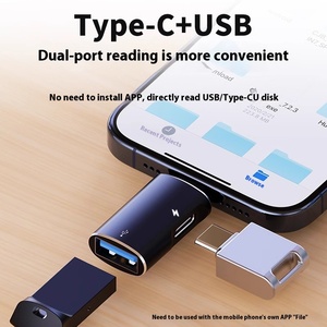 工厂OTG适配器USB 3.0 type-c至8针传输充电适配器适用于iPhone 14 13 12 11 iPad - Product Image 4