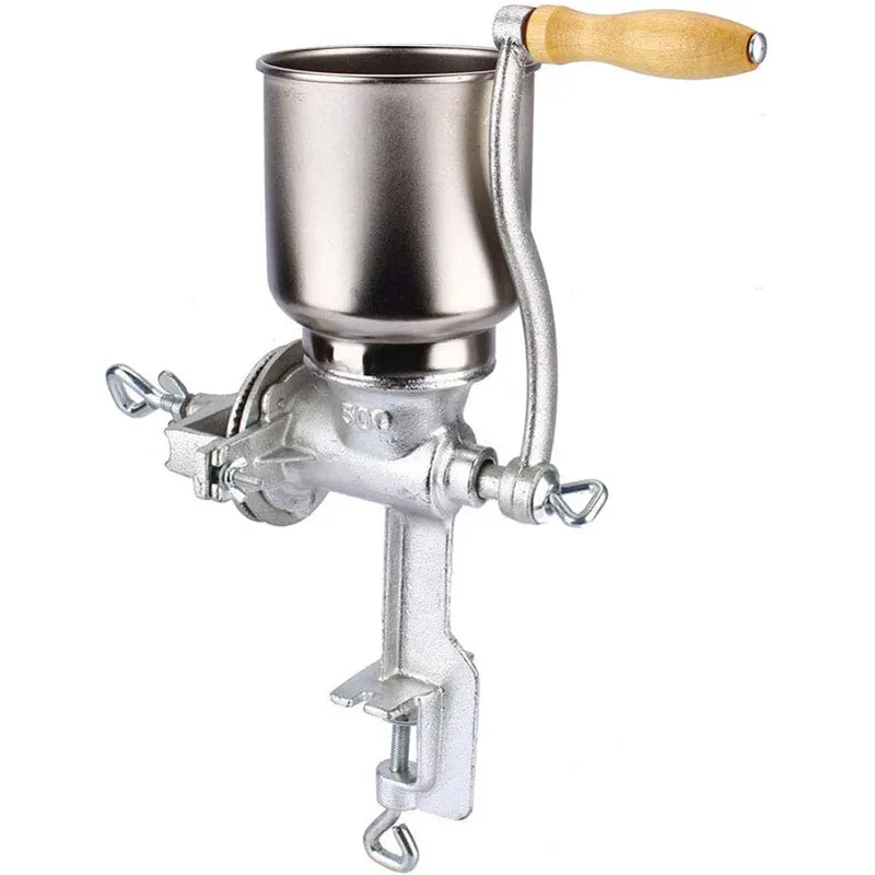 Molino de Grano de manivela Manual, amoladora de grano de maíz Manual, molinillo de hierro fundido para moler nueces, especias, café de trigo, Kit doméstico