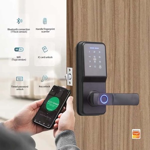 WiFi-Connected Smart Door Lock for Wood Door Fingerprint RFID Card Access Waterproof Anti-Pry Alarm <strong>Security</strong> Lock Temporary <strong>Code</strong> - Product Image 1