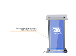 Rõ ràng Acrylic bục giảng với hộp đèn led và microphone ổ cắm bài phát biểu Bục Giảng - Product Image 6