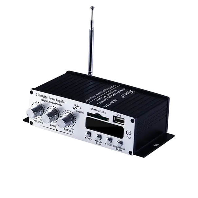 Kinter Amplifier Stereo mobil, penguat Mini kekuatan rumah mobil 12v Usb Bt Hifi 2 saluran Amp pemutar musik