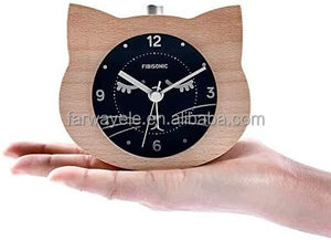 Led kỹ thuật số Đồng hồ báo thức, động vật mèo hình dạng đáng yêu dễ thương phong trào Gỗ gỗ Máy tính để bàn bảng đồng hồ báo thức cho trẻ em Quà tặng ánh sáng - Product Image 2